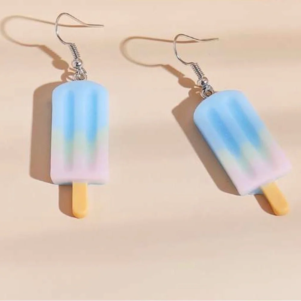 Rainbow Pastel Popsicle Summer Vacation Blue Yellow Pink Ice Cream Kawaii Dangle